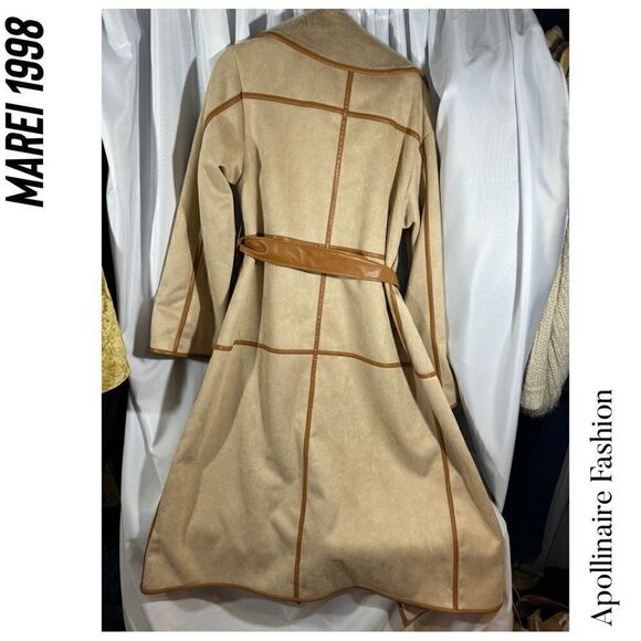 MAREI 1998 for FREE PEOPLE SWEET PEA FAUX FUR COAT IN SAND NWT LARGE - Picture 7 of 13